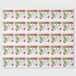 Grappig Kerstmis Zes Zeven Groene Monster Vakantie Cadeaupapier