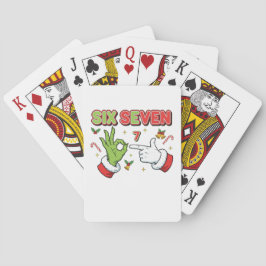 Grappig Kerstmis Zes Zeven Groene Monster Vakantie Pokerkaarten