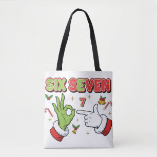 Grappig Kerstmis Zes Zeven Groene Monster Vakantie Tote Bag
