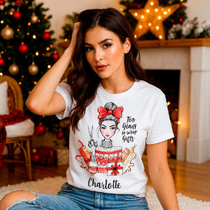 Grappig Kerstmode Meisje Gepersonaliseerd Te Glam T-shirt