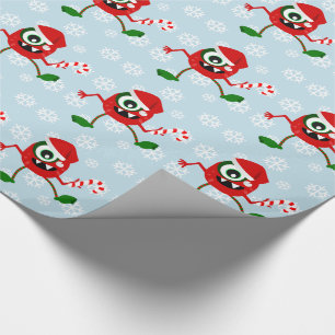 Grappig kerstmonster Wrapping paper Cadeaupapier