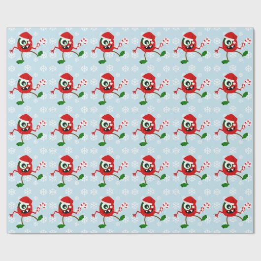 Grappig kerstmonster Wrapping paper Cadeaupapier (Vlak)