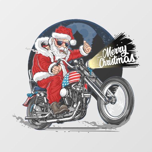 Grappig kerstmotorfietsen met kerstcadeaus raamsticker (Vel)