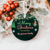 Grappig kerstneonbordfeest bedankjes labels