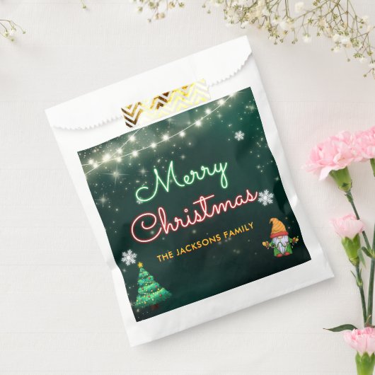 Grappig kerstneonbordfeest bedankzakje (Gezegeld)