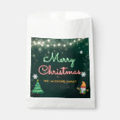 Grappig kerstneonbordfeest bedankzakje (Voorkant)