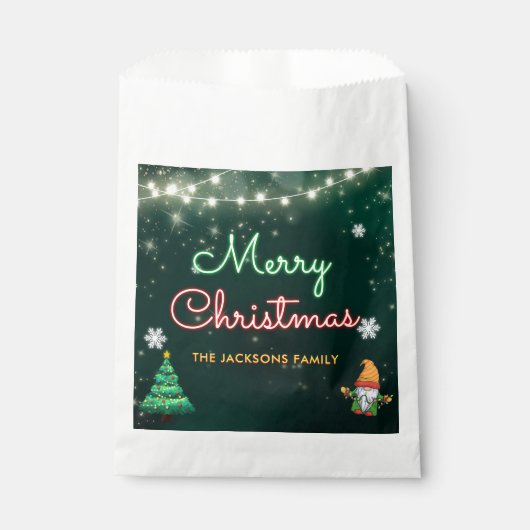 Grappig kerstneonbordfeest bedankzakje (Voorkant)