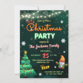 Grappig kerstneonbordfeest kaart (Voorkant)