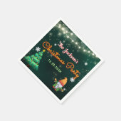 Grappig kerstneonbordfeest servet (Hoek)