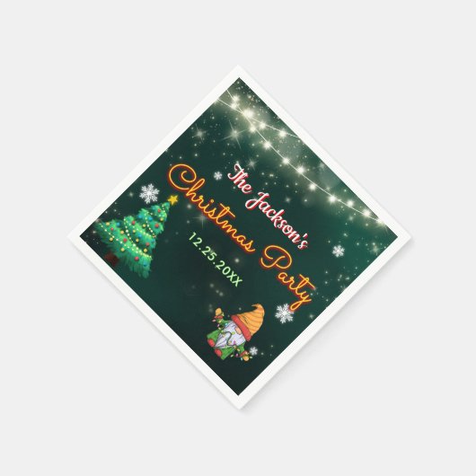 Grappig kerstneonbordfeest servet (Hoek)