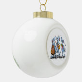 Grappig kerstornament met Muis Music Band Keramische Bal Ornament (Links)