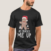 Grappig kerstpaar Pajama dat hij me in de steek la T-shirt (Voorkant)