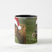 Grappig kerstpaard met kersthoed mok (Midden)