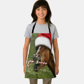 Grappig kerstpaard met kersthoed schort (Insitu)