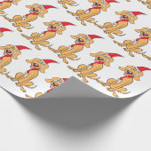 Grappig kerstpapier dat het Spaz-Man verdeelt Cadeaupapier (Hoek)