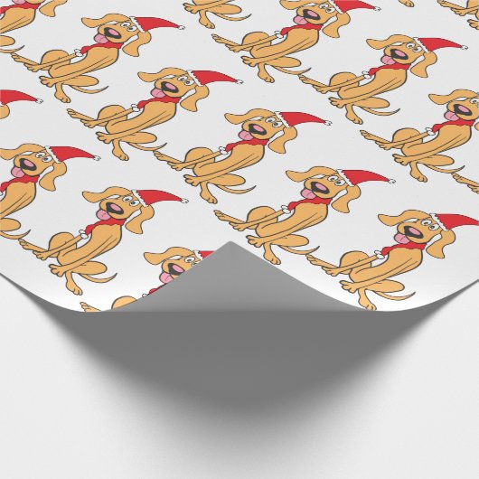 Grappig kerstpapier dat het Spaz-Man verdeelt Cadeaupapier (Hoek)