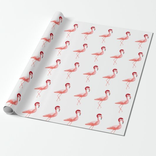 Grappig kerstpapier flamingo patroon inpakpapier (Uitgerold)