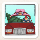 Grappig kerstpapier met Humor Onderzetter (Voorkant)