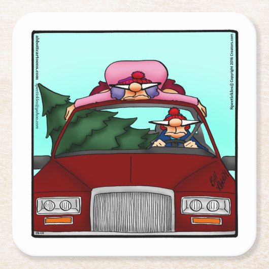 Grappig kerstpapier met Humor Onderzetter (Voorkant)