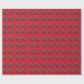 Grappig kerstpapier met rode kerstinslag cadeaupapier (Vlak)