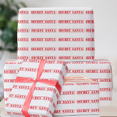 Grappig kerstpapier met rood geheim kerstcadeaupap cadeaupapier