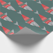 Grappig kerstpapier voor haaienvulling cadeaupapier (Hoek)