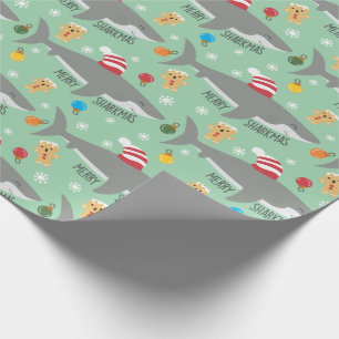 Grappig kerstpapier voor haaienvulling cadeaupapier
