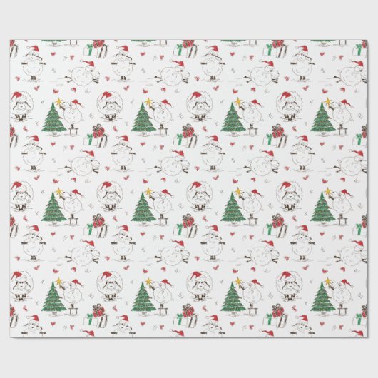 Grappig kerstpapier voor het rapen van kerstmis cadeaupapier (Vlak)