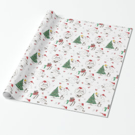 Grappig kerstpapier voor het rapen van kerstmis cadeaupapier