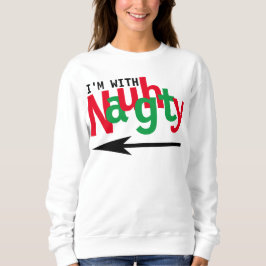 Grappig kerstparen die Naughty en Nice #1 Trui