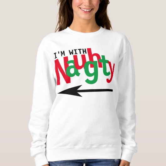 Grappig kerstparen die Naughty en Nice #1 Trui (Voorkant)