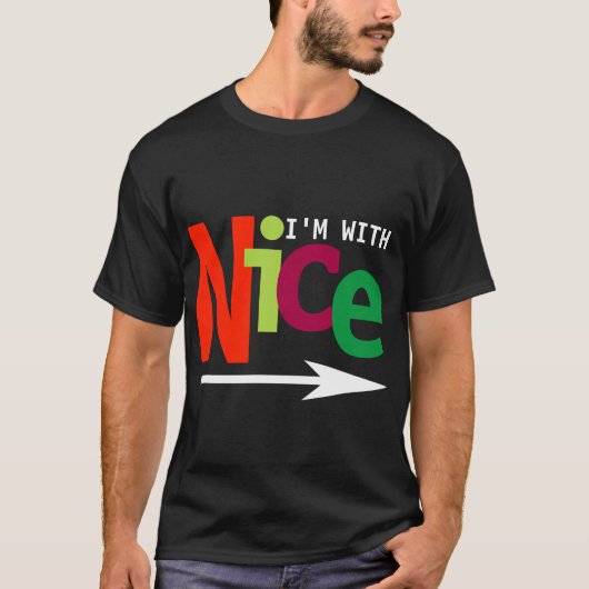 Grappig kerstparen die Naughty en Nice #2 T-shirt (Voorkant)