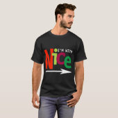 Grappig kerstparen die Naughty en Nice #2 T-shirt (Voorkant volledig)