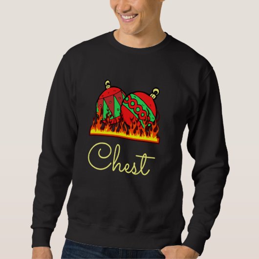Grappig kerstparen T - shirts op de borst (Voorkant)