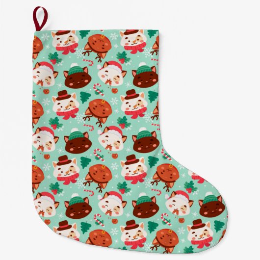 Grappig kerstpatroon Grote kerststaart Grote Kerstsok (Voorkant)