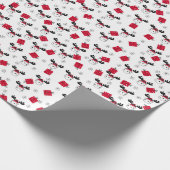 Grappig kerstpatroon van herten, cadeau, sneeuwvlo cadeaupapier (Hoek)