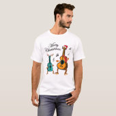 Grappig kerstPet Santa Ukulele Gift T-shirt (Voorkant volledig)