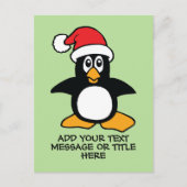 Grappig kerstpinguïn - aangepaste tekst briefkaart (Voorkant)