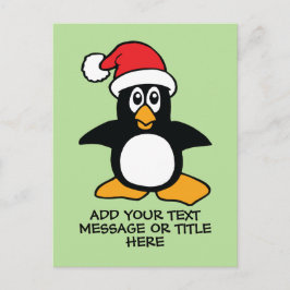 Grappig kerstpinguïn - aangepaste tekst briefkaart