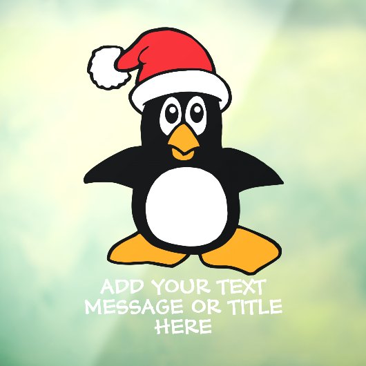 Grappig kerstpinguïn Custom Words Window Cling Raamsticker (Vel 3)