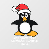 Grappig kerstpinguïn Custom Words Window Cling Raamsticker (Vel)