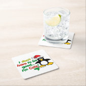 Grappig kerstpinguïn, ik ben schattig! kartonnen onderzetters (Insitu)