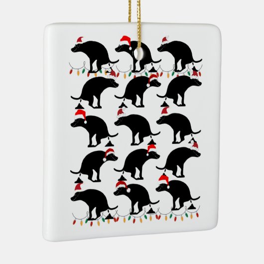 Grappig kerstpooping Dog Keramisch Ornament (Rechts)