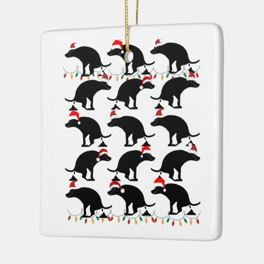 Grappig kerstpooping Dog Keramisch Ornament (Links)