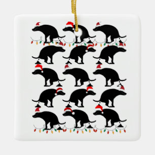 Grappig kerstpooping Dog Keramisch Ornament