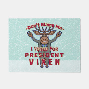 Grappig kerstPresident Vixen Reindeer Politiek Deurmat