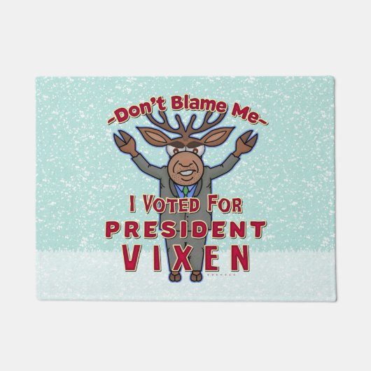 Grappig kerstPresident Vixen Reindeer Politiek Deurmat (Voorkant)