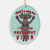 Grappig kerstPresident Vixen Reindeer Politiek Keramisch Ornament (Rechts)
