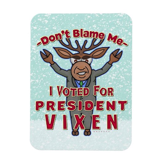 Grappig kerstPresident Vixen Reindeer Politiek Magneet (Verticaal)