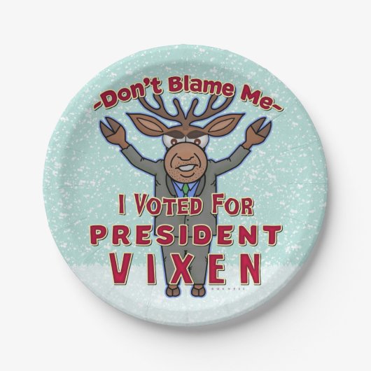 Grappig kerstPresident Vixen Reindeer Politiek Papieren Bordje (Voorkant)